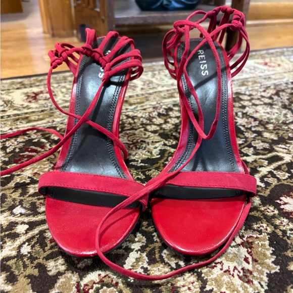 NWOB Reiss Zhane Strappy Ankle Tie in red - Picture 9 of 12